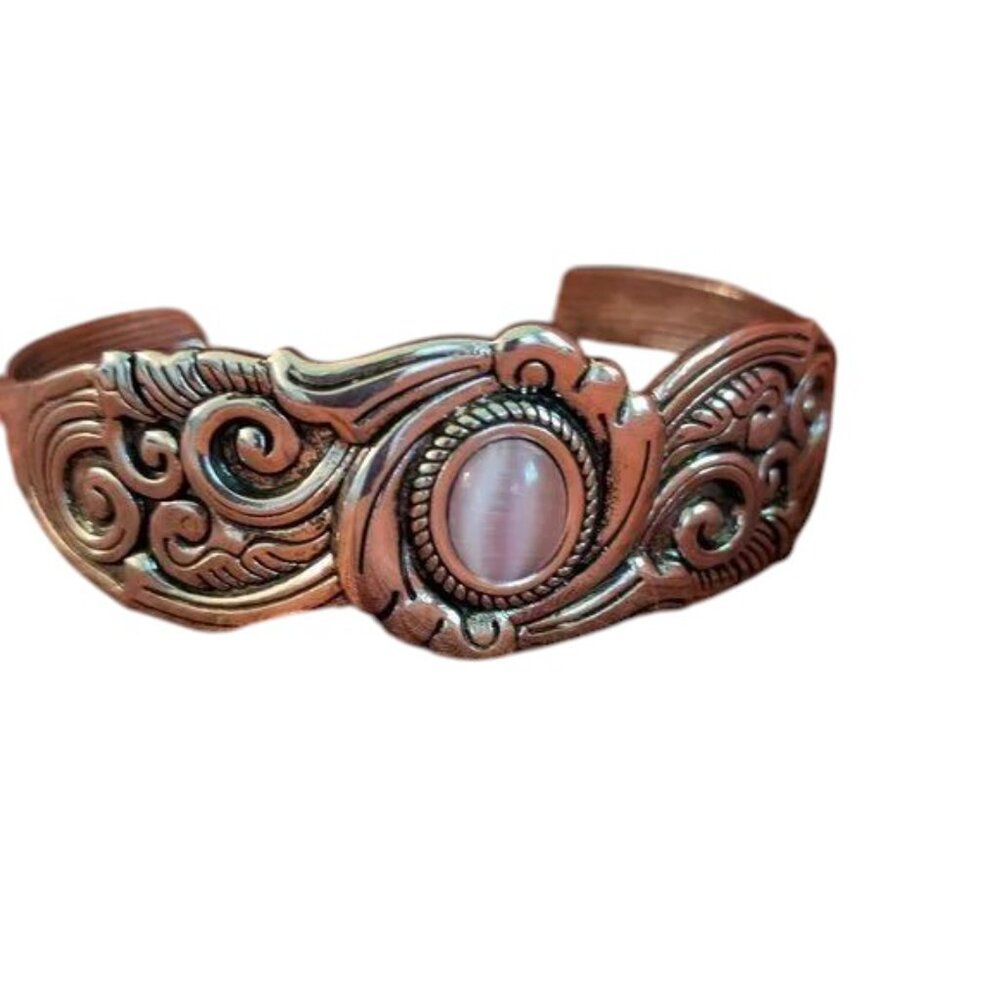 Paparazzi Open Cuff Silver Bracelet with Pink Stone NWOT